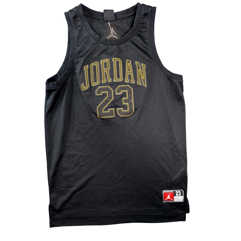 Jordan Brand Michael Jordan 23 Mesh Basketball Jersey Black Gold Youth XL Men S